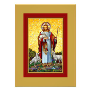 CHRIST, THE GOOD SHEPHERD MOSAIC  PHOTO PRINT