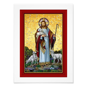 CHRIST, THE GOOD SHEPHERD MOSAIC PHOTO PRINT