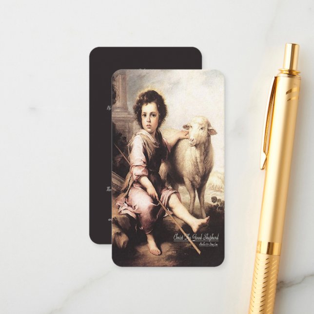 Christ The Good Shepherd Psalm 23 Enclosure Card (Front/Back In Situ)