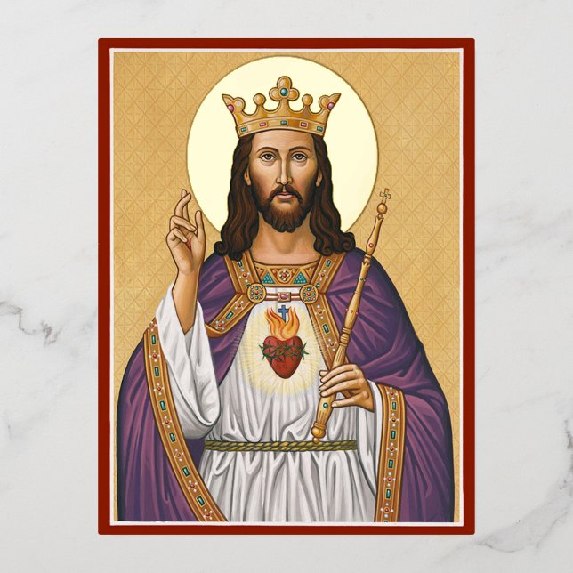 Christ the King Foil Holiday Postcard (Front)
