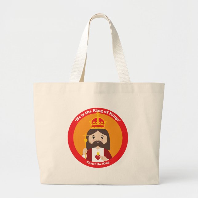Christ the King Large Tote Bag (Front)