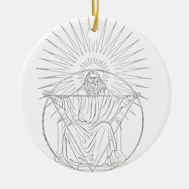 Christ the King medieval scene Ceramic Tree Decoration (Front)