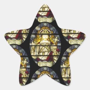 Christ the King Stained Glass  Religious Star Sticker