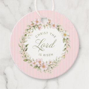 Christ the Lord is Risen Spring Flowers Favour Tags