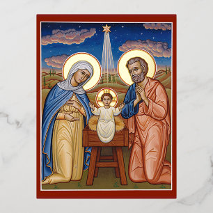 Christ the New Dawn Foil Holiday Postcard