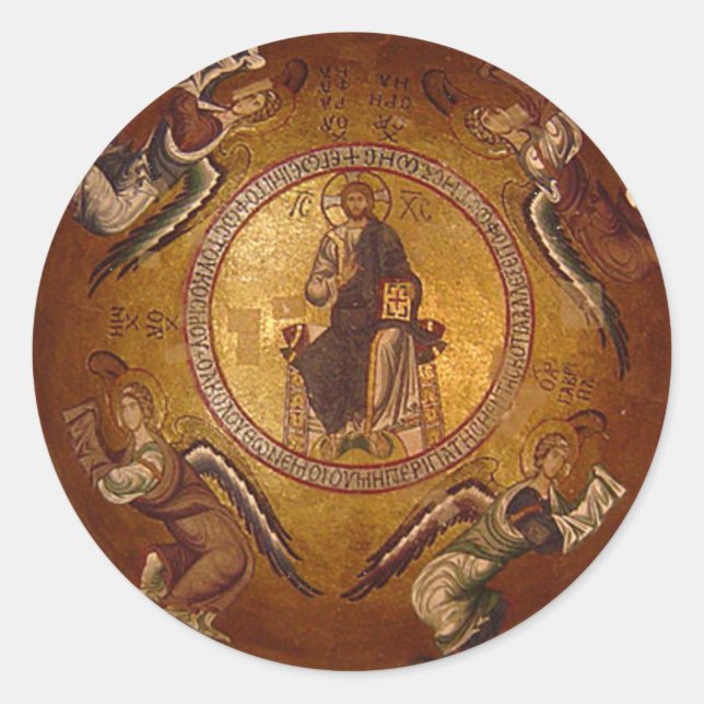 Christ the Pantakrator Christian Religious Icon Classic Round Sticker (Front)