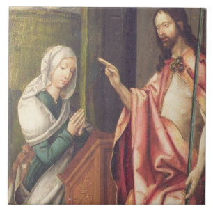 Christ the Redeemer blessing a woman (panel) Tile