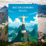 Christ the Redeemer, Brazil Rio de Janeiro Vintage Postcard<br><div class="desc">Embrace the grandeur of Brazil with this vintage postcard featuring the iconic Christ the Redeemer statue overlooking Rio de Janeiro. Towering above the city from Corcovado Mountain, this majestic symbol of faith and unity is framed by Rio’s vibrant skyline and lush landscapes. With its retro design, this postcard captures the...</div>