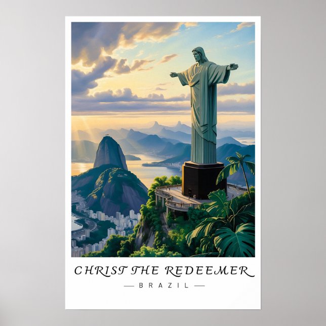 Christ the Redeemer Brazil Wall Art, Rio City art Poster (Front)