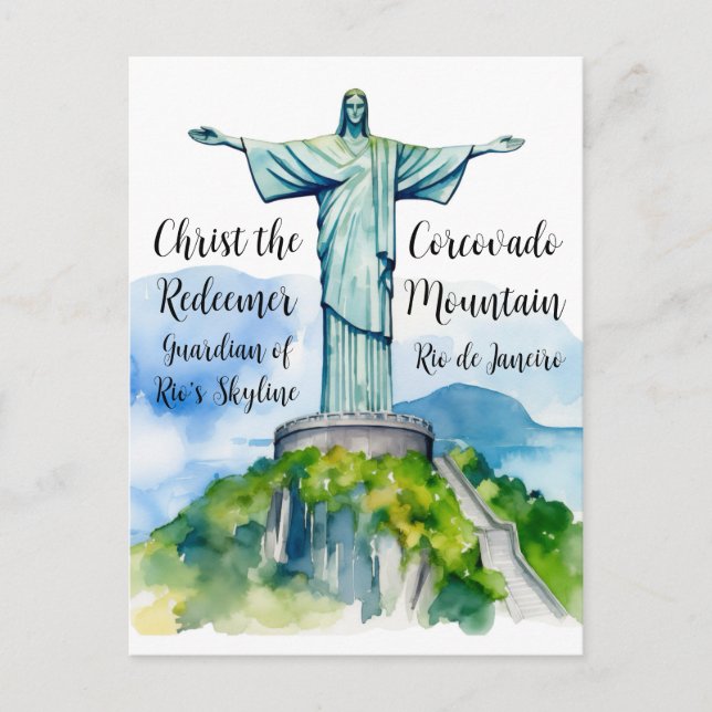 Christ the Redeemer: Guardian of Rio’s Skyline Postcard (Front)