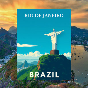 Christ the Redeemer Rio de Janeiro Brazil Travel Postcard