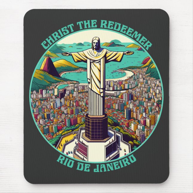 Christ the Redeemer, Rio de Janeiro Mouse Mat (Front)