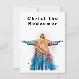 Christ the Redeemer Rio de Janeiro Watercolor  Postcard