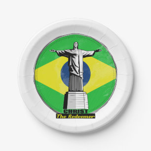 Christ The Redeemer Rio De Janero Paper Plate