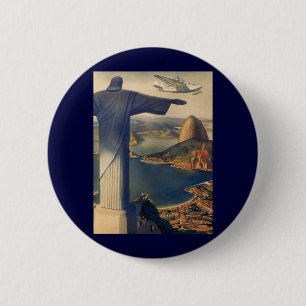 Christ the Redeemer Statue, Rio De Janeiro, Brazil 6 Cm Round Badge