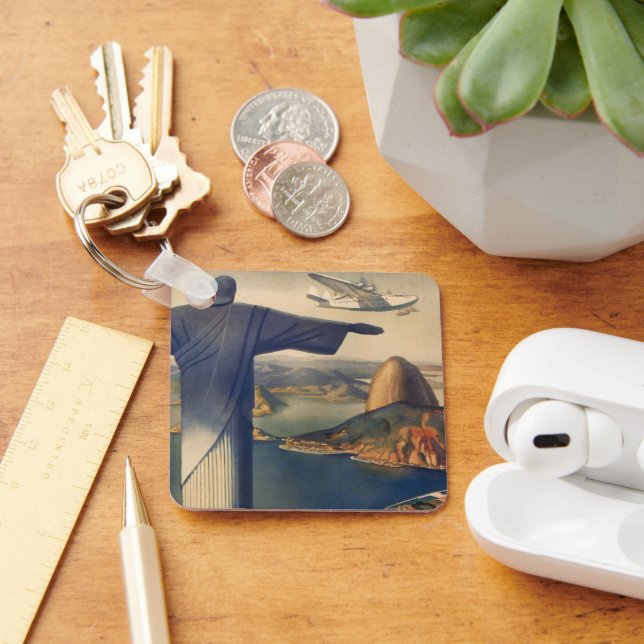 Christ the Redeemer Statue, Rio De Janeiro, Brazil Key Ring (Desk)