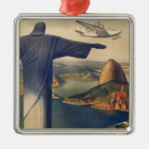 Christ the Redeemer Statue, Rio De Janeiro, Brazil Metal Tree Decoration