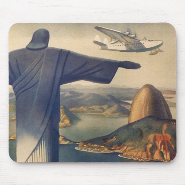 Christ the Redeemer Statue, Rio De Janeiro, Brazil Mouse Mat (Front)
