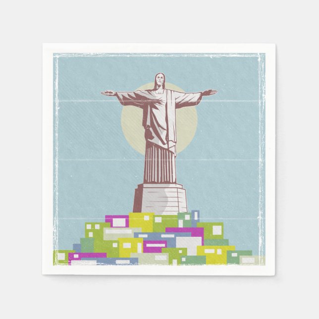Christ the Redeemer Travel poster Favela  Napkin (Front)