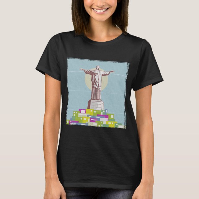 Christ the Redeemer Travel poster Favela  T-Shirt (Front)