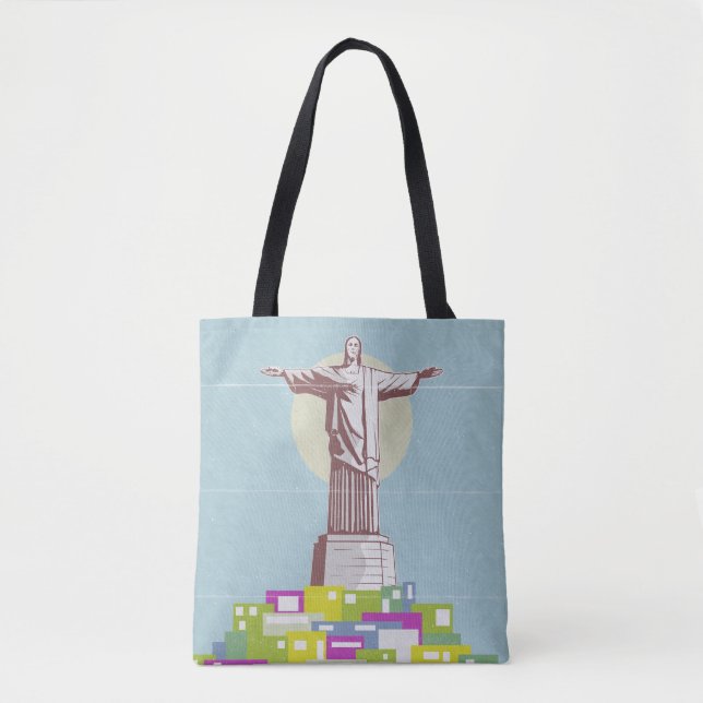 Christ the Redeemer Travel poster Favela  Tote Bag (Front)