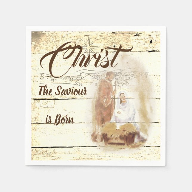 Christ the Saviour is born  Napkin (Front)