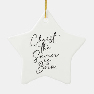 Christ the Saviour is Born Silent Night Religious Ceramic Tree Decoration