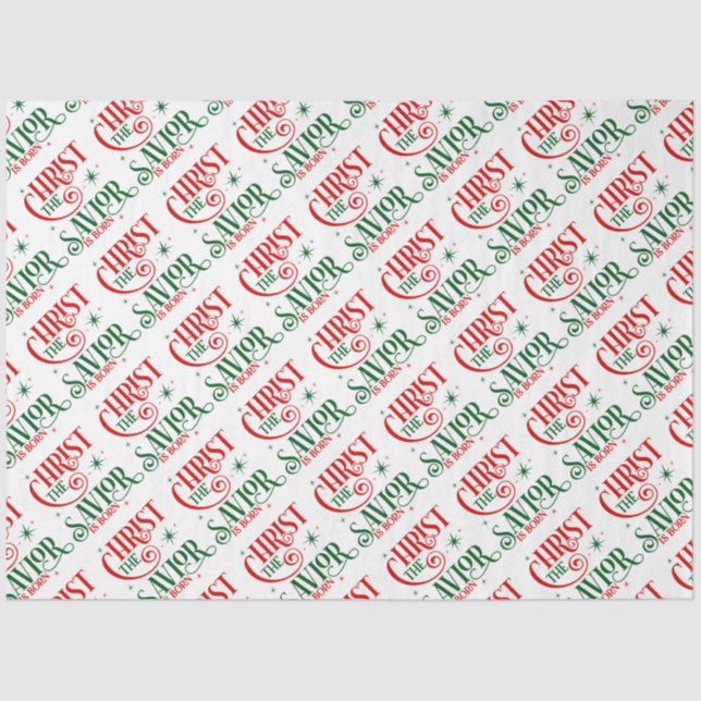 Christ the Saviour is Born Typography   Tissue Paper (Front)