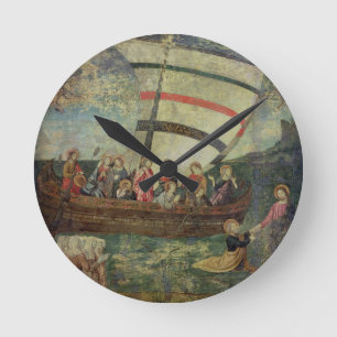 Christ walking on the water, after the 'Navicella' Round Clock