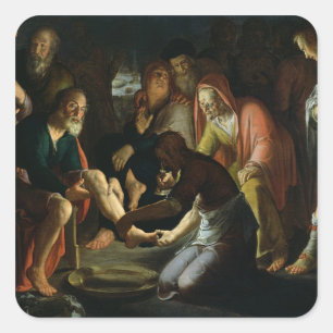 Christ Washing the Disciples' Feet, 1623 Square Sticker