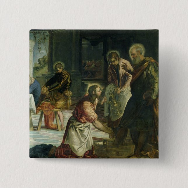 Christ Washing the Disciples' Feet, c.1547 15 Cm Square Badge (Front)