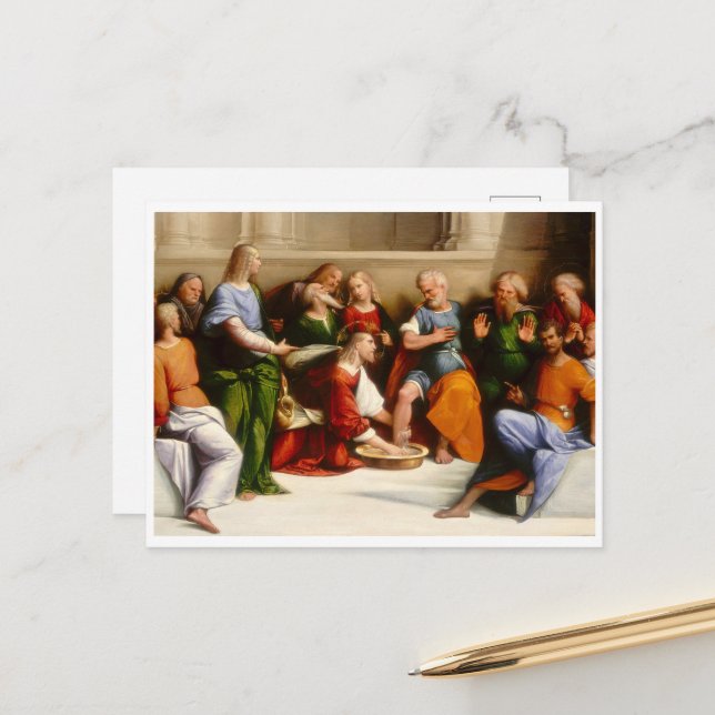 Christ Washing the Disciples' Feet, Garofalo Postcard (Front/Back In Situ)