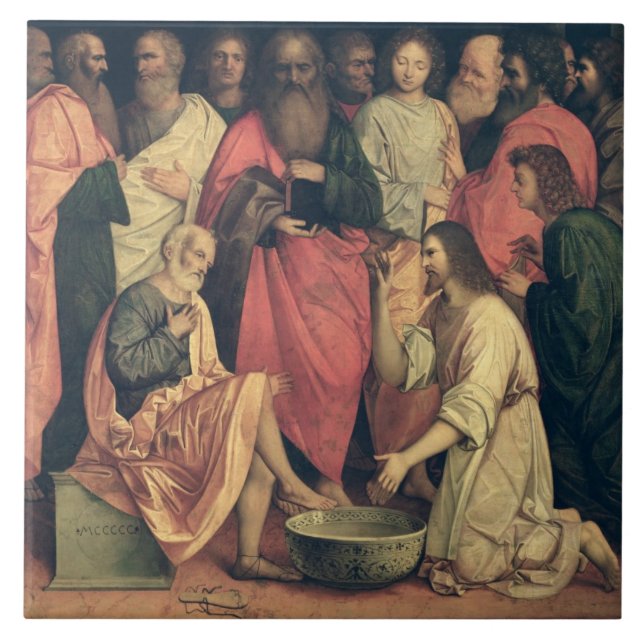 Christ Washing the Disciples' Feet Tile (Front)