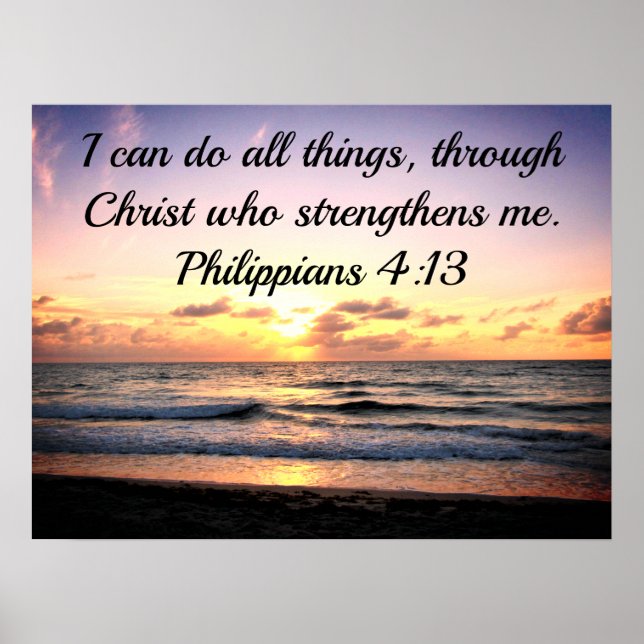 CHRIST WHO GIVES ME STRENGTH SCRIPTURE POSTER (Front)