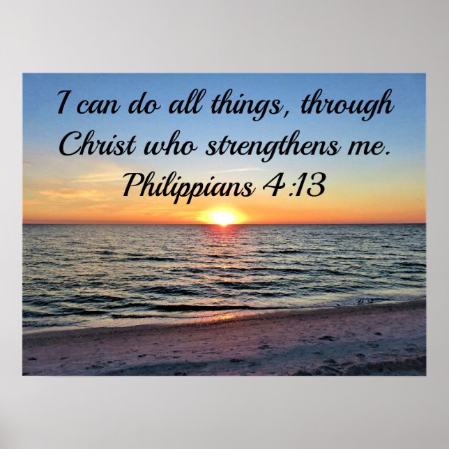 CHRIST WHO GIVES ME STRENGTH SCRIPTURE POSTER (Front)