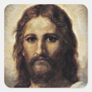 Christ with Compassionate Eyes Square Sticker
