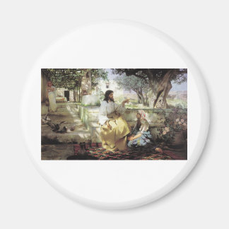 Christ with Martha and Maria circa 1886 Magnet