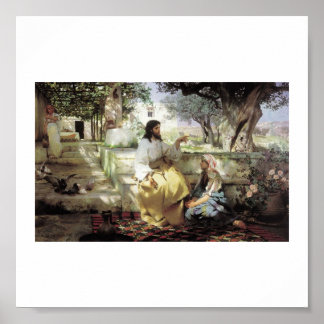 Christ with Martha and Maria circa 1886 Poster