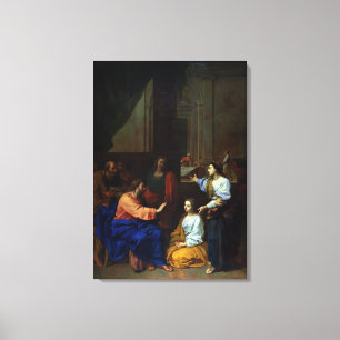 Christ with Martha and Mary Canvas Print
