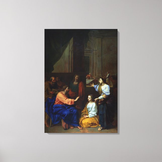 Christ with Martha and Mary Canvas Print (Front)