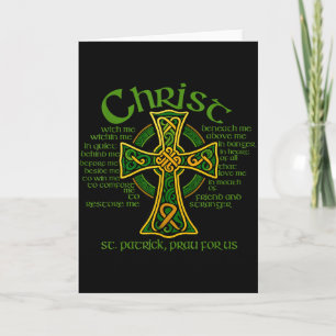 Christ With Me Celtic Cross St. Patrick Breastplat Card