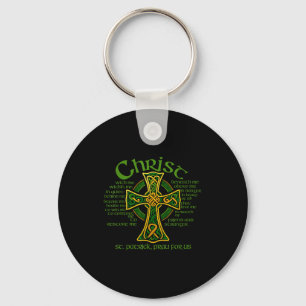Christ With Me Celtic Cross St. Patrick Breastplat Key Ring