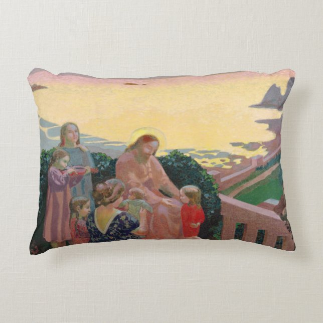 Christ with the Children, 1910 Decorative Cushion (Front)
