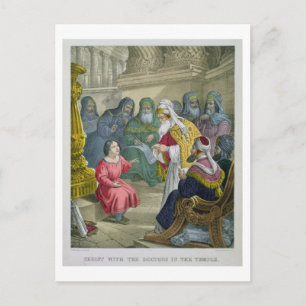 Christ with the Doctors in the Temple, from a bibl Postcard