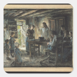 Christ with the Meek, 1903-04 Square Sticker