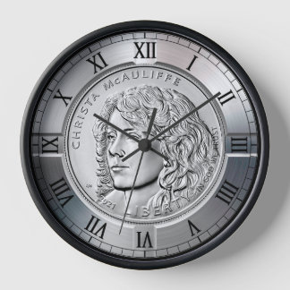 Christa McAuliffe Silver Dollar Commemorative Coin Clock