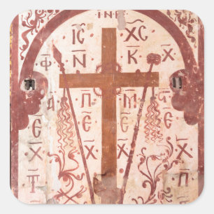Christain Cross Artwork Square Sticker