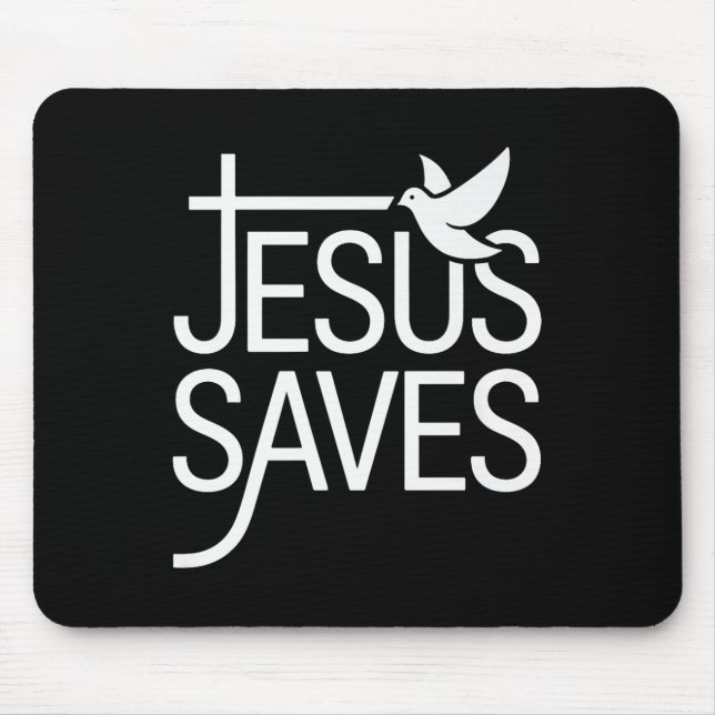 Christan Jesus Saves Premium  Mouse Mat (Front)