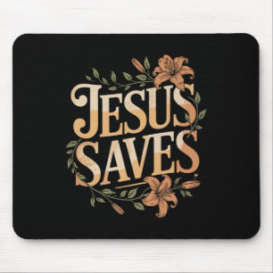 Christan Jesus Saves Premium Mouse Mat