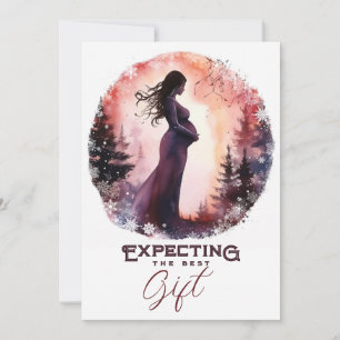 Christas Ornament Watercolor Holiday Pregnancy Announcement